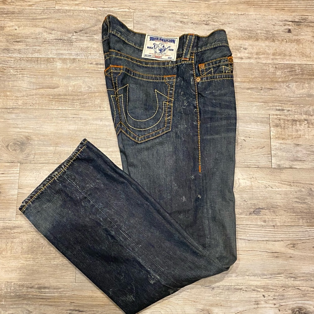 True Religion Men's Brand Blue Jeans Section Straight